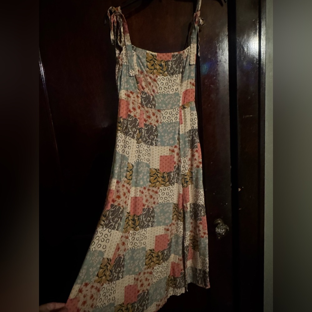 Rock & Roll cowgirl women’s patch print tie strap dress